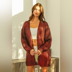 BiBi Metallic Knit V-neck Open Sweater Cardigan🆕